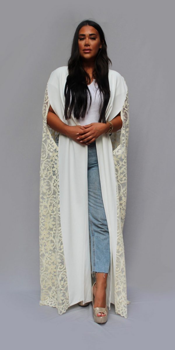 Kaftan Guipure and Lexus fabric - Off-white