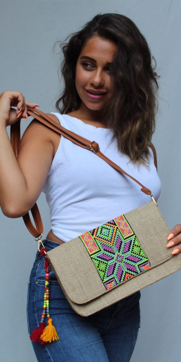 Oriental Small Crossbody Bag Canvas fabric