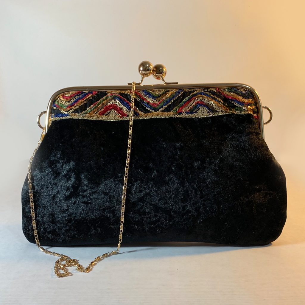 Purse Indian embroidery - Clutch Bag - Velvet -C20A-NB04